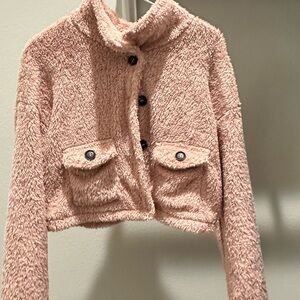 Beautiful pink women cardigan sweater